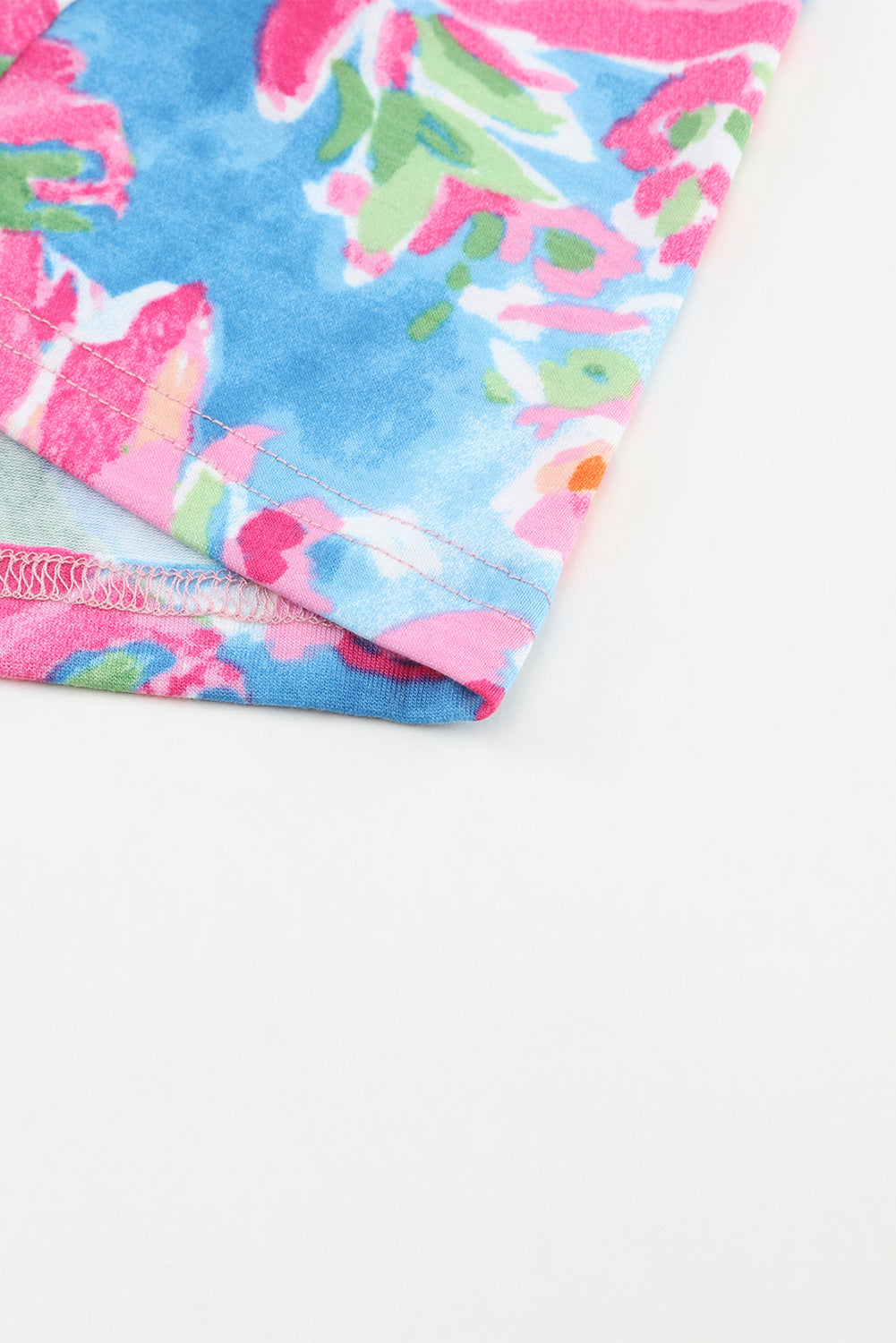 Roze bloemenprint vest met lange mouwen en knopen