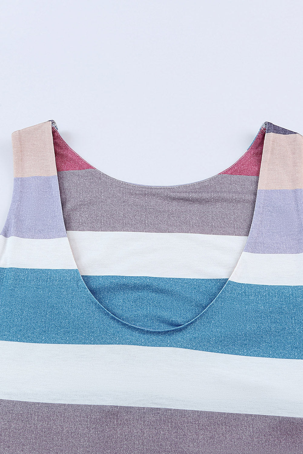 Maxi-tanktopjurk met veelkleurige strepenprint en split