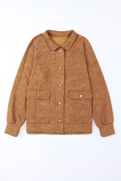 Kaki vintage gewassen klepzak met knoopsluiting