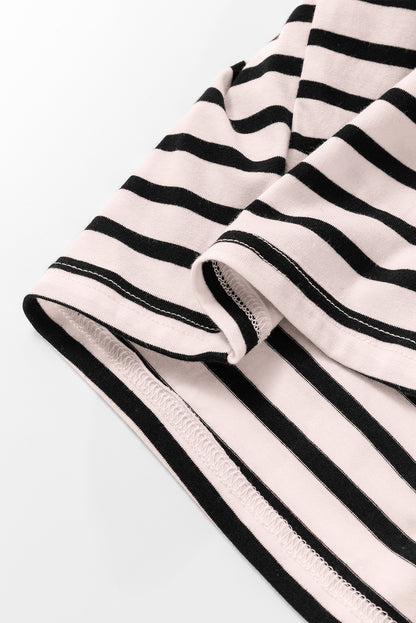 Wit gestreepte mouwloze maxi-jurk met knoopsluiting