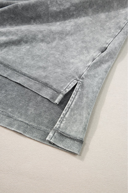 Filippijns grijs mineraal gewassen oversized T-shirt met zichtbare naad en verlaagde schouder