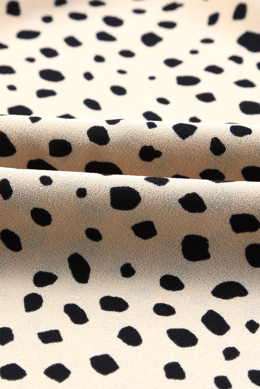 Kaki Cheetah-blouse met 3/4 mouwen en ruches aan de hals