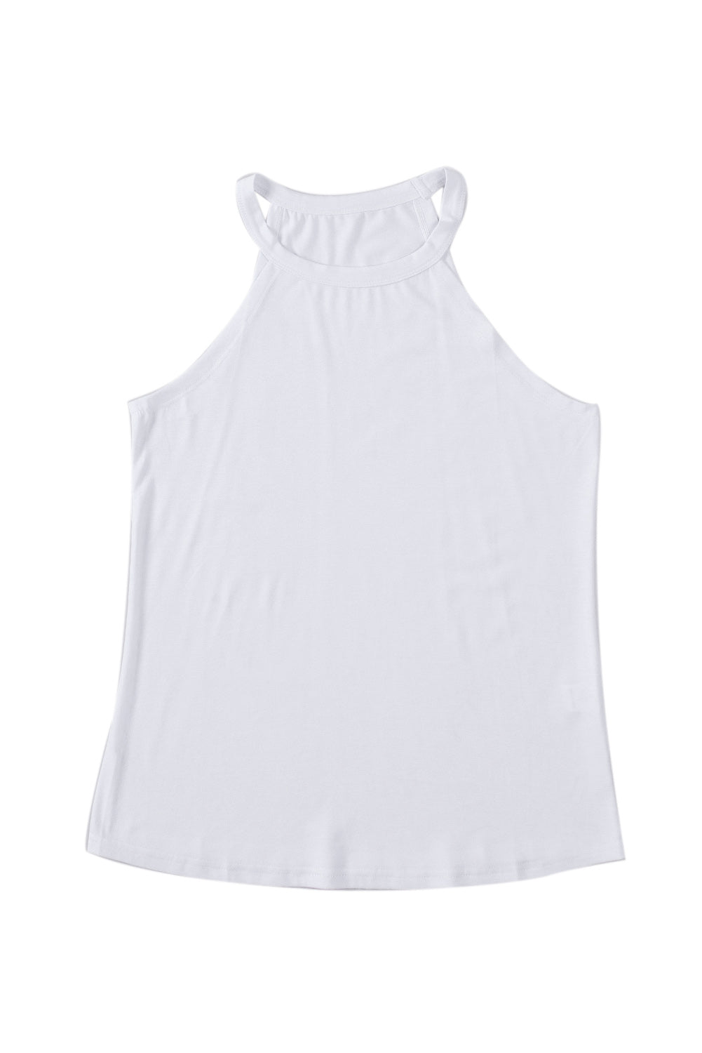 Witte effen tanktop met ronde hals
