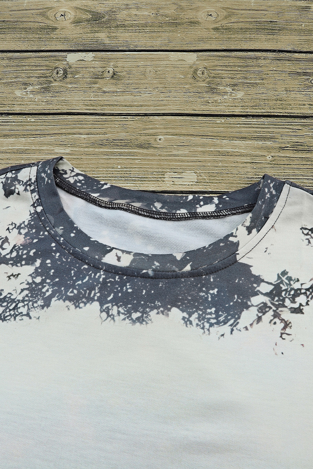 Veelkleurige vintage gebleekte tie-dye top met lange mouwen