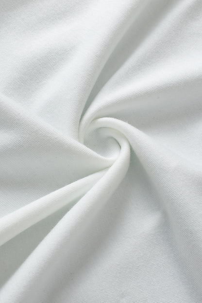 Witte geplooide tanktop met ronde hals