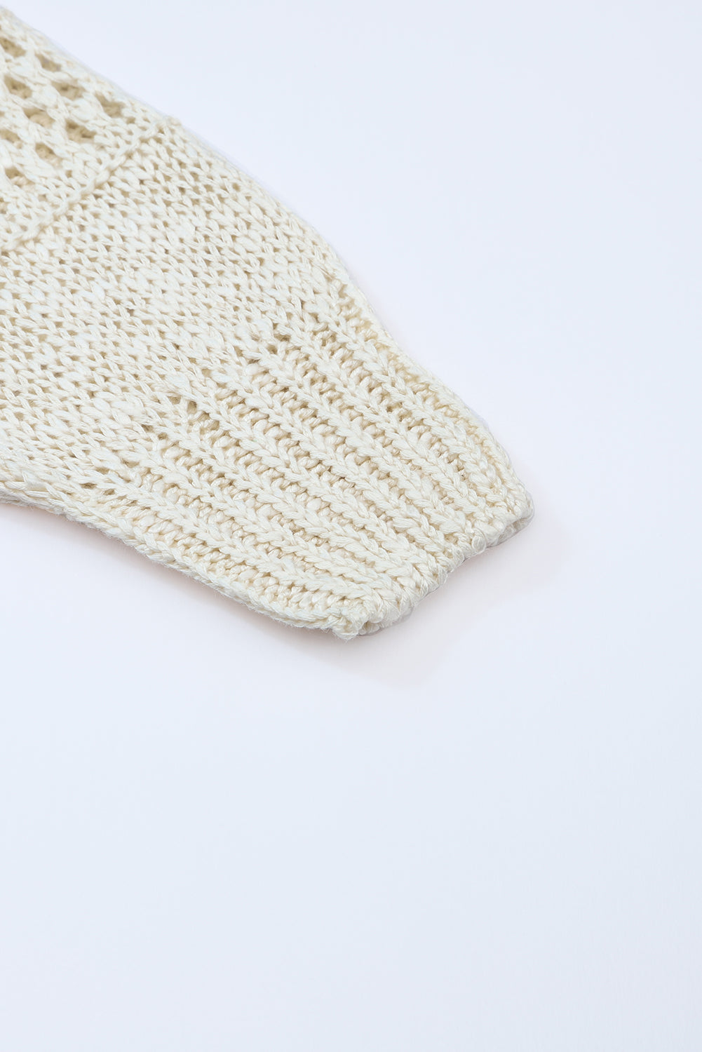Abrikoos casual uitgehold gebreid vest met dolmanmouwen