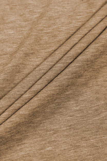 Licht Frans beige contrasterende kanten top met raglanmouwen en ronde hals
