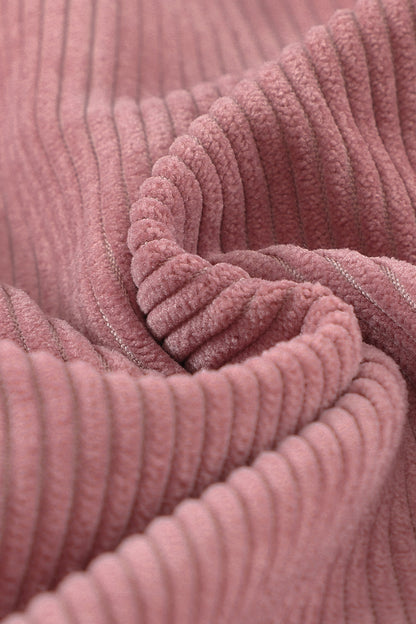 Roze corduroy overhemd met knoopzak