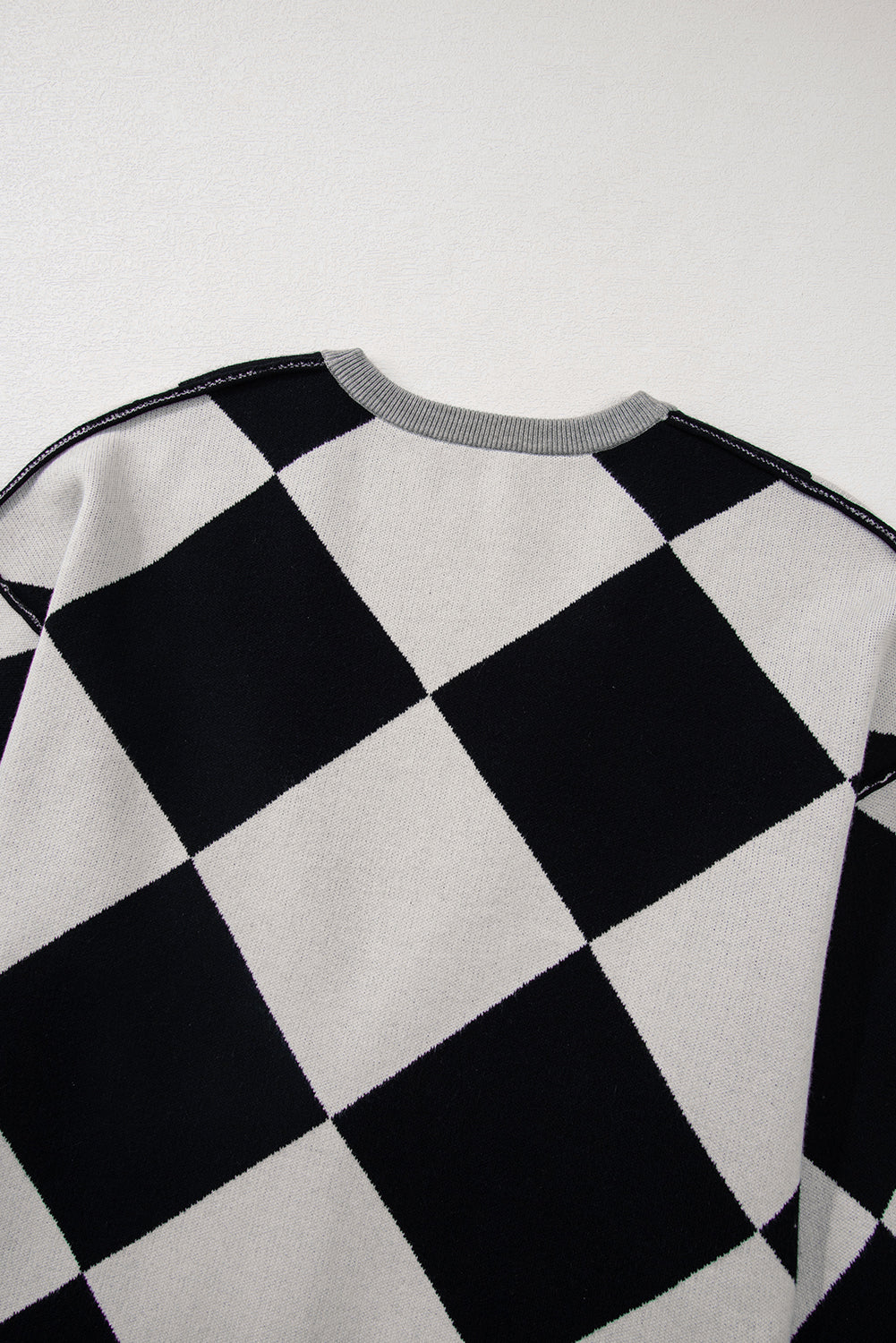 Zwart colorblock los vest met knoop en knoop