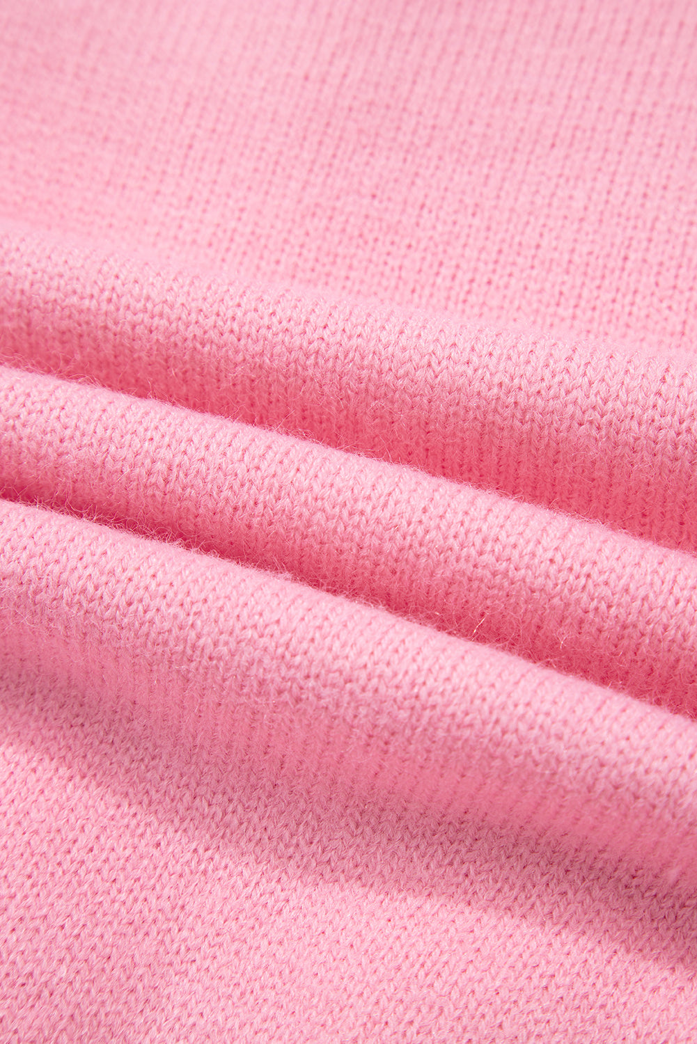 Roze schattig gebreid bloemenpatroon vest met knopen
