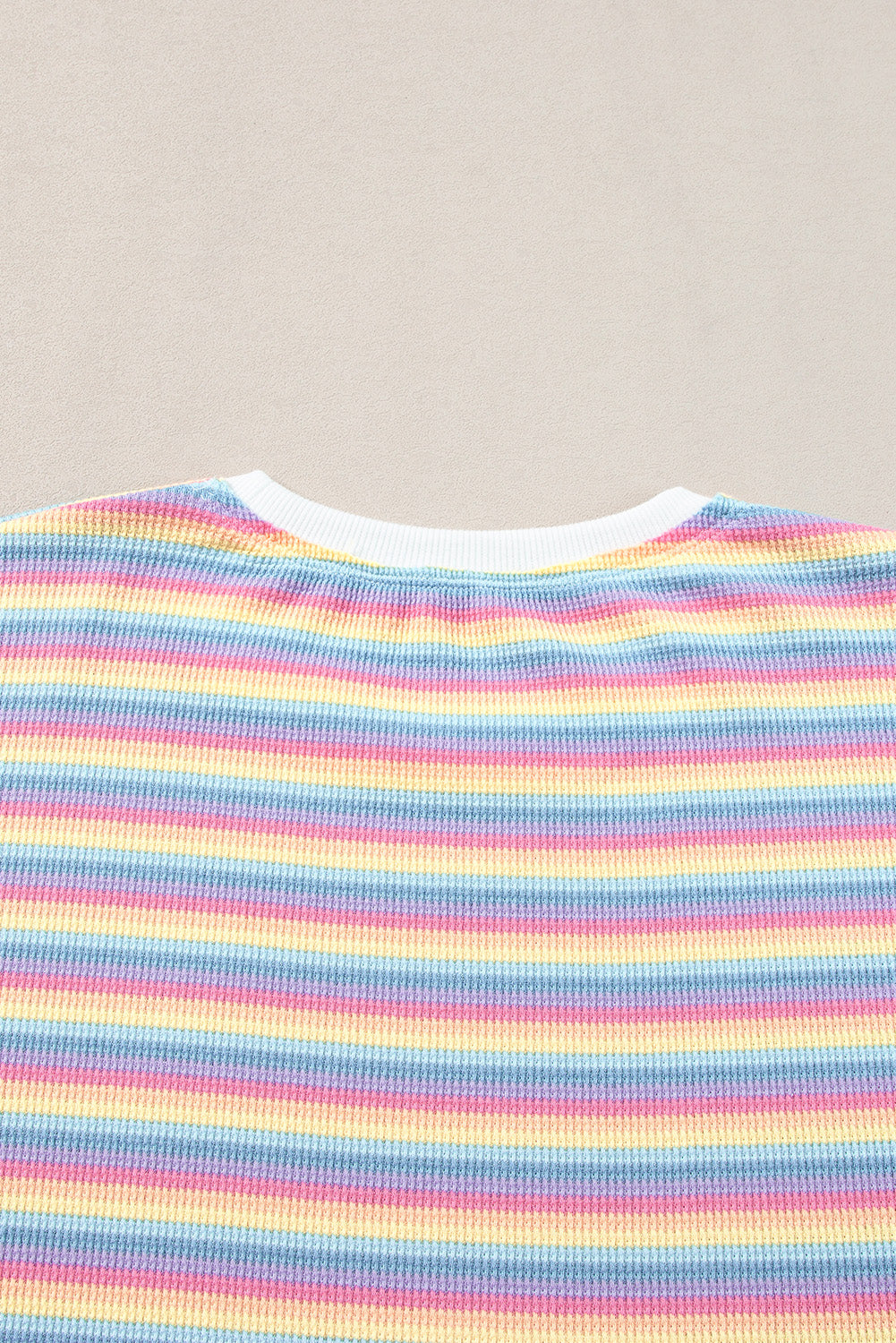 Roze gestreepte regenboog T-shirt met kwastjes en wijde pijpen broekenset