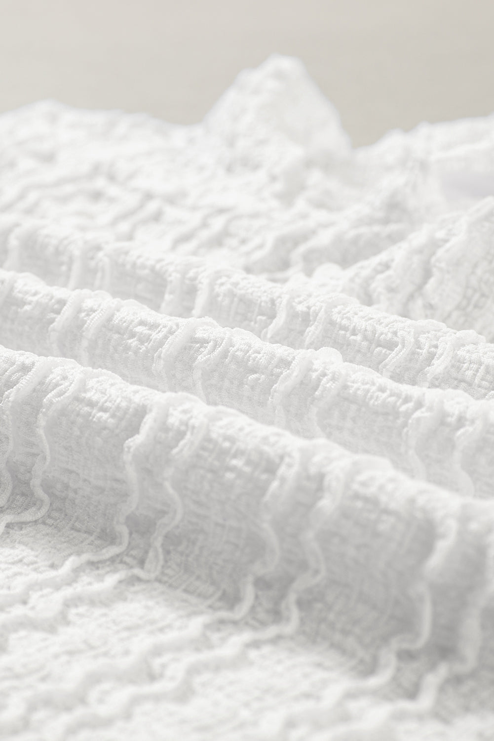 Witte gebreide jacquard slim-fit top