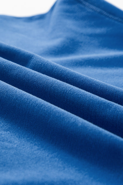 Blauw colorblock sweatshirt met bubbelmouwen