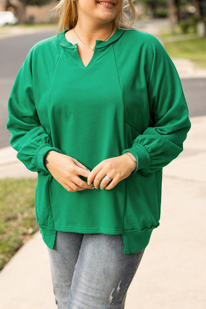 Helder groen blootgestelde naad gemak druppel schouder plus sweatshirt