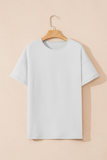 Licht grijs gestructureerd los t -shirt