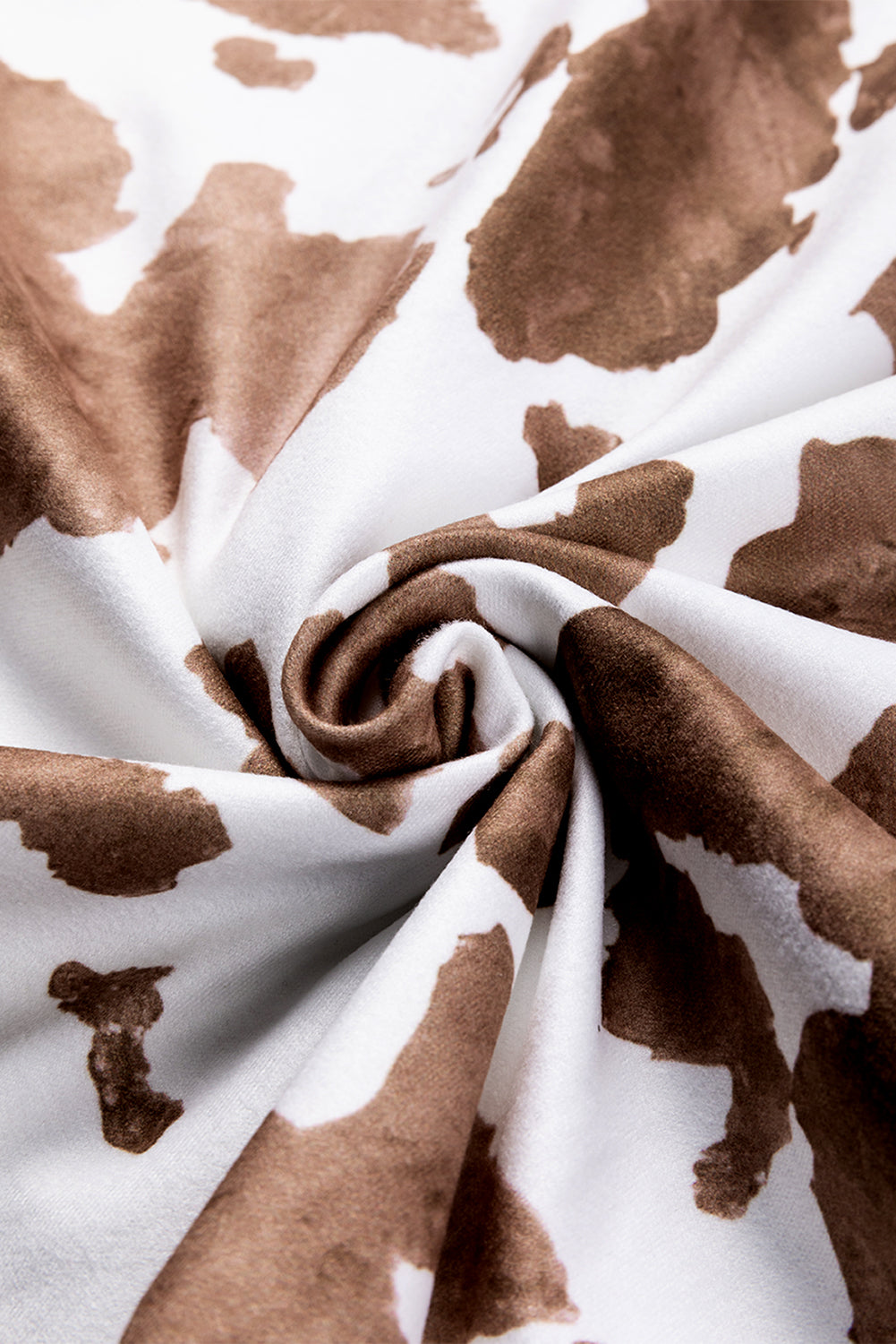 Lichtkaki Henley-blouse met dierenprint en getextureerde patch en lantaarnmouwen