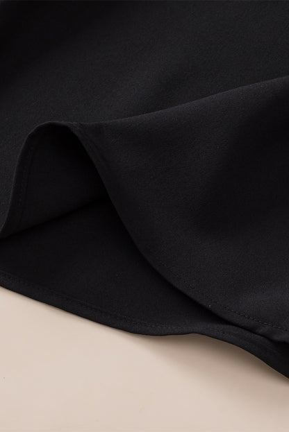 Zwarte Boheemse gehaakte patchwork mouwloze tuniek