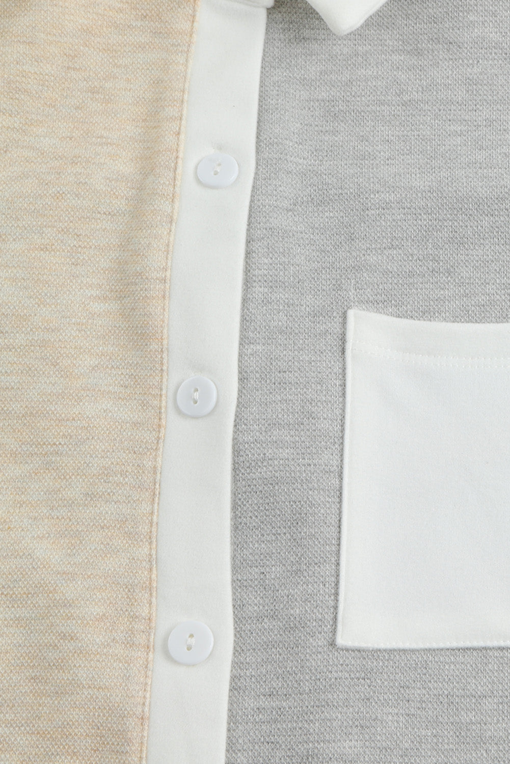 Colorblock gebreid overhemd met contrasterende afwerking