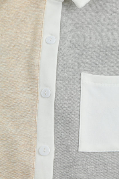 Colorblock gebreid overhemd met contrasterende afwerking