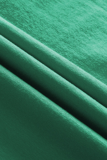 Mintgroene slanke tanktop met ruches en brede bandjes