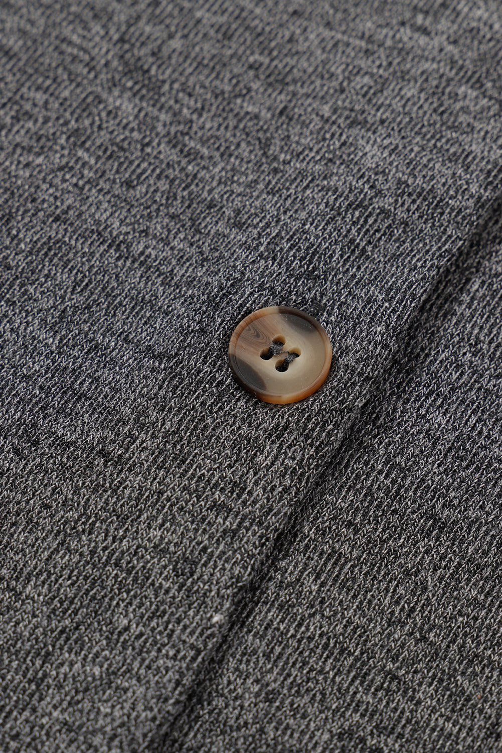 Gray Heather Knit Pocketed Button Front Cardigan