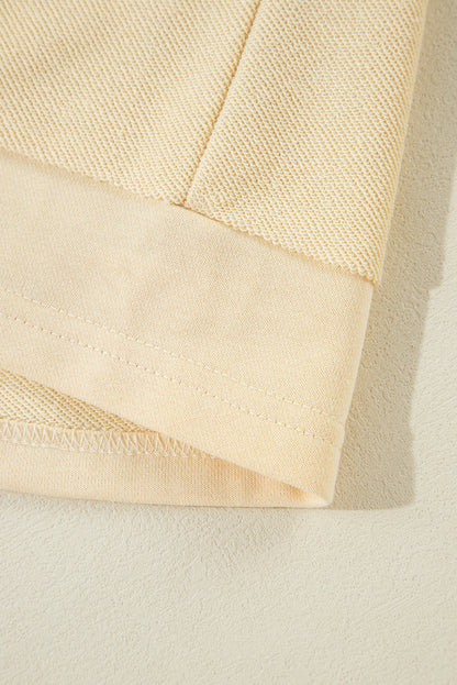 Beige Splicing Ronde Hals Pullover Sweatshirt