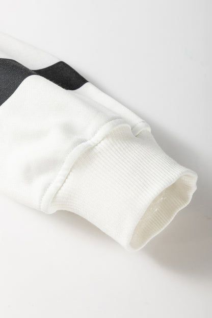 Bruine streep gestreepte druppel schouderpullover en jogger broek set