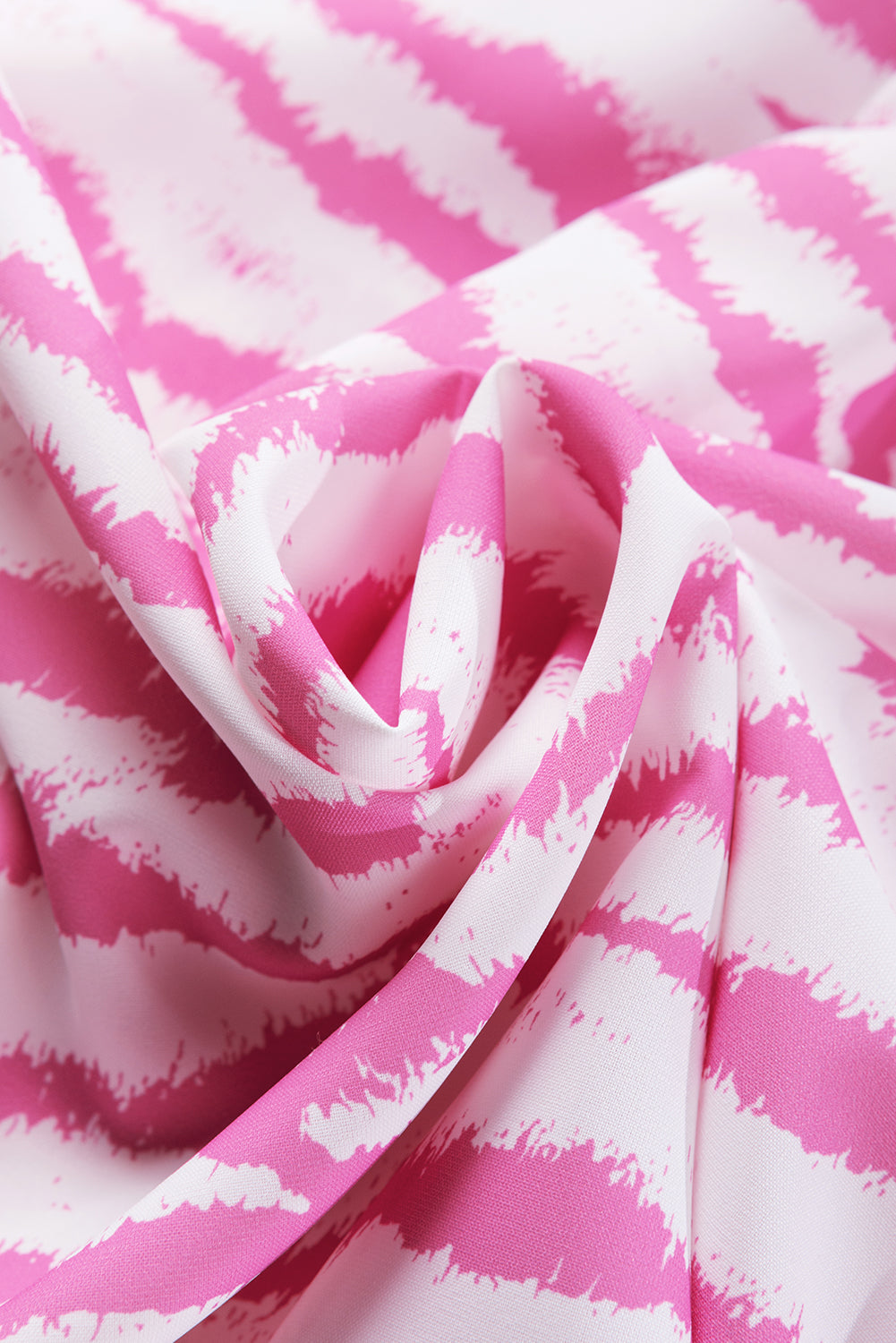 Blouse met V-hals en korte mouwen met roze zebrapatroon