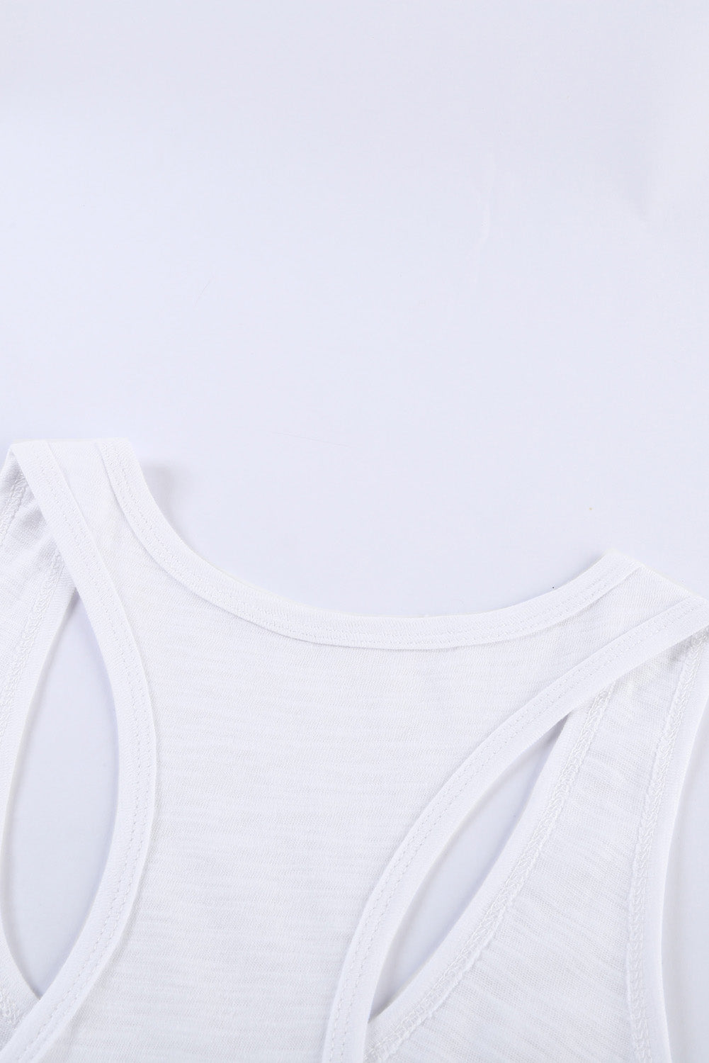 Witte basic effen tanktop met ronde hals