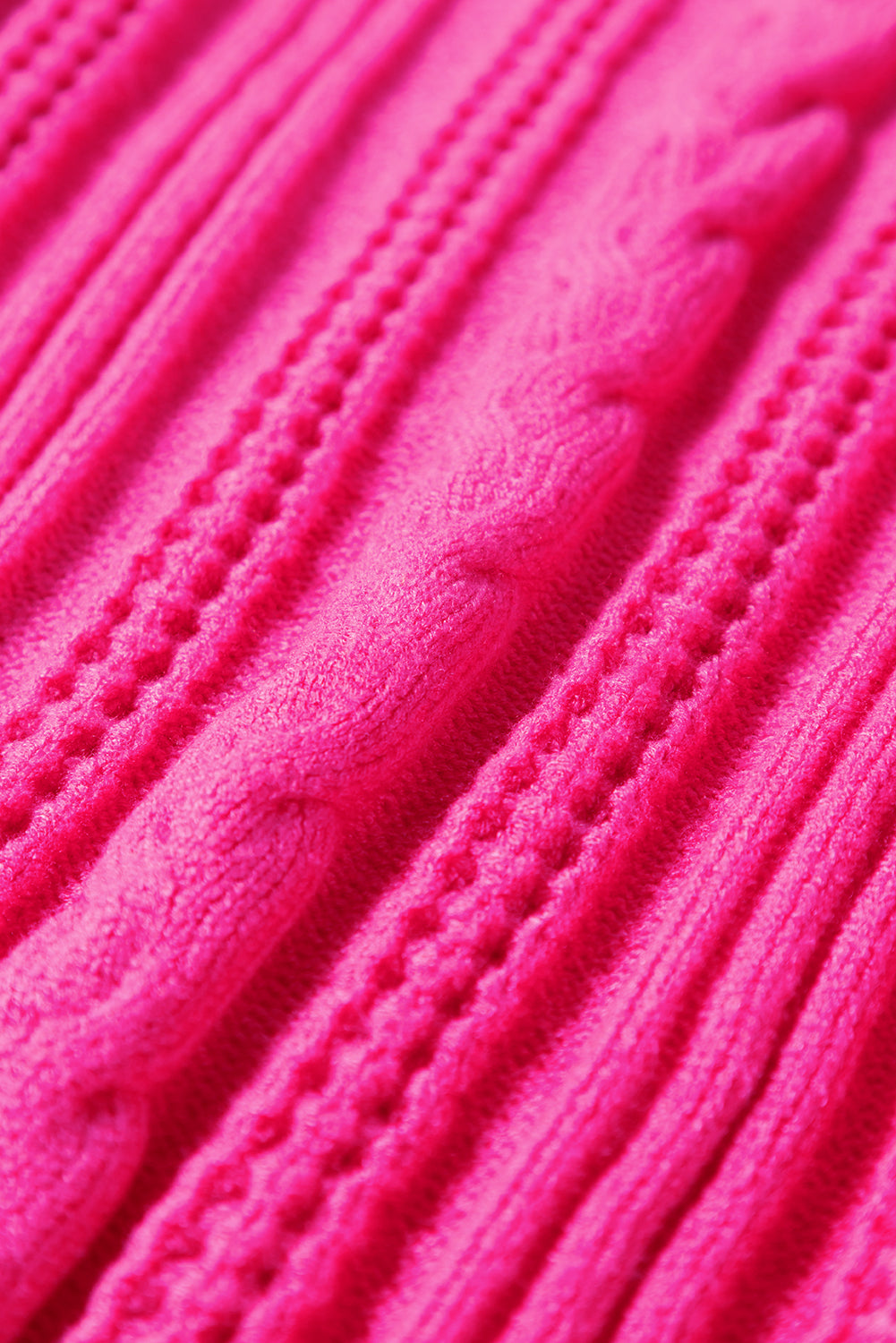 Aardbeienroze getextureerde gebreide tanktop met ruches en nephals